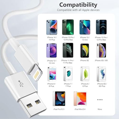 Apple Original Cable [Apple MFi Certified] Lightning to USB Cable Compatible iPhone 13/12/11 Pro Max/XS MAX/XR/XS/X/8/7/Plus/6S iPad AirPods,iPod Touch (1M/3.3FT) Original Certified - White - color: 1 Pack | 3.3FT