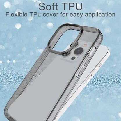 Phone Case for iPhone 14 Pro Clear, [Crystal Clear][Non-Yellowing] Slim Shockproof Reinforced Drop Protective Flexible TPU Back Cover Phone Case for iPhone 14 Pro Protective Case(Black) - color: Black