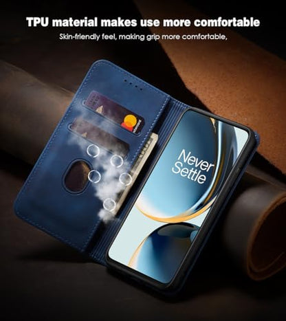 Asuwish Flip Wallet Phone Case for OnePlus Nord N30 5G/CE 3 Lite with Tempered Glass Screen Protector Magnetic Closure Folio Cover Credit Card Holder Slot Stand Oppo K11x/One Plus 1 1+ N 30/CE3 Blue - color: Blue
