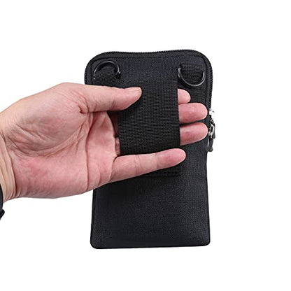 QBYVQQN Cell Phone Waist Belt Holster Mens, Waterproof Zipper Crossbody Smartphone Shoulder Messenger Bag Wallet Sling Bag - color: Black, size: 6.9 INCH