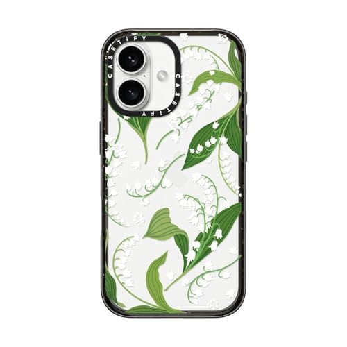 CASETiFY for iPhone 16 Case - Impact | Slim Fit | 8.2 ft. 4X Military Grade Drop Protection | Lily of the Valley | Black - color: Lily Of The Valley, size: Iphone 16 (6.1")
