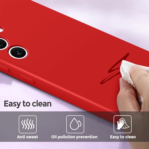 Slim case for Samsung Galaxy S24 5g, Liquid Silicone Cover for Galaxy S24 2024 SM-S921U / S921W Shockproof Protective Soft Rubber, Red - color: Red
