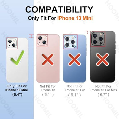 HOOMIL Case for iPhone 12 Mini 5.4-Inch, Non-Yellowing, Drop Protection, Anti-Scratch Transparent Hard Back Phone Cover - Blue - color: Blue, size: iPhone 12 Mini