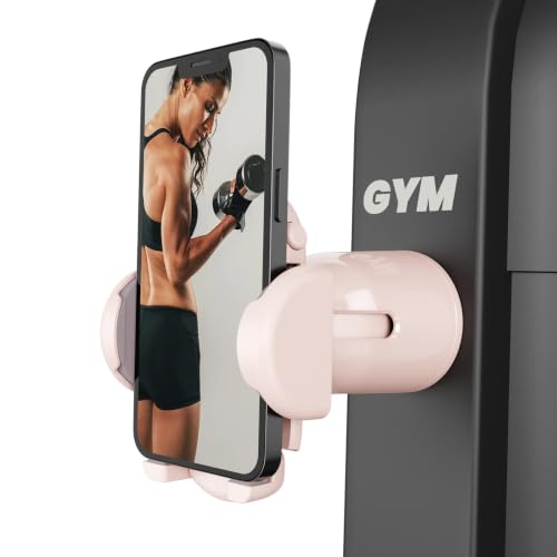 MiiKARE Dual Magnetic Gym Phone Holder Mount for MagSafe, Adjustable (Pink) - color: Pink