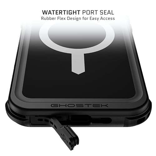 Ghostek Nautical Waterproof iPhone 16 Pro Max Case with Belt Clip Holster - Screen and Camera Protector, Apple MagSafe Compatible, Rugged Heavy Duty Cover (6.9 Inch, Black) - color: Black, size: iPhone 16 Pro Max