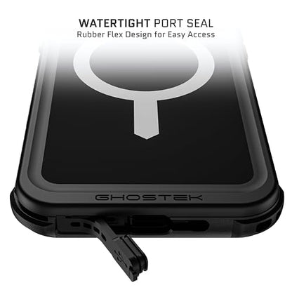 Ghostek Nautical Waterproof iPhone 16 Pro Max Case with Belt Clip Holster - Screen and Camera Protector, Apple MagSafe Compatible, Rugged Heavy Duty Cover (6.9 Inch, Black) - color: Black, size: iPhone 16 Pro Max