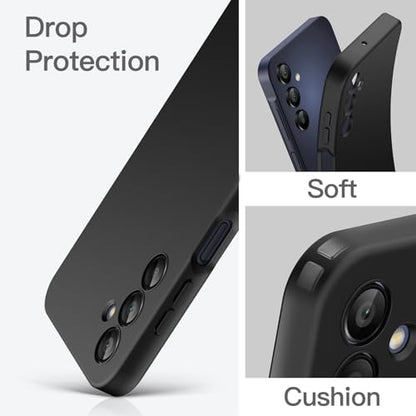 JETech Slim Case for Samsung Galaxy A15, Black | Soft TPU Design, Matte Finish, Shockproof Protection - color: Black, size: Galaxy A15