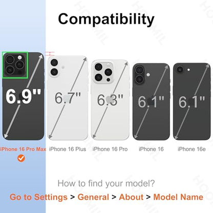 HOOMIL Case for iPhone 16 Pro Max 6.9-Inch, Non-Yellowing, Drop Protection, Anti-Scratch Transparent Hard Back Phone Cover - Crystal Clear - color: Clear, size: iPhone 16 Pro Max