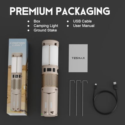 Telescopic Camping Lights with Stand, 40H Playtime, Magnetic Base - color: Gold