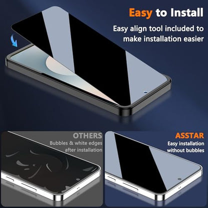 Asstar [2 Pack] Privacy Screen Protector for Samsung Galaxy S25 FE - color: Black-Galaxy S25FE