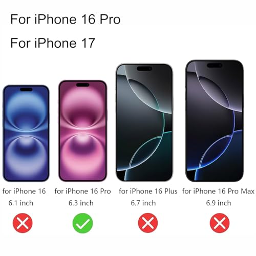 2 Pack Anti-Blue Privacy Tempered Glass for iPhone 16 Pro/iPhone 17 Anti-Spy Screen Protector Film Electroplated Blue 6.3 inch - size: For iPhone 16 Pro / 17