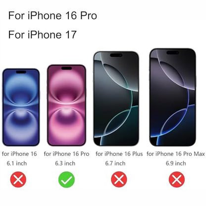 2 Pack Anti-Blue Privacy Tempered Glass for iPhone 16 Pro/iPhone 17 Anti-Spy Screen Protector Film Electroplated Blue 6.3 inch - size: For iPhone 16 Pro / 17