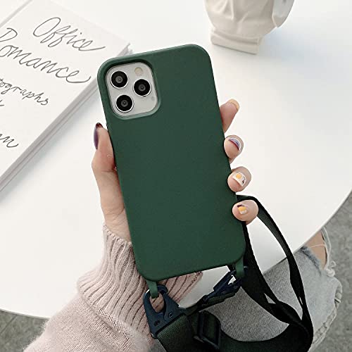 Compatible with iPhone 6/7/8/SE2/SE3,Crossbody Phone Case with Lanyard Cute Soft Silicone Case with Adjustable Shoulder Strap Shockproof Protector Compatible with Women Girls Dark Green - color: Dark Green, size: iPhone 6/7/8/SE2/SE3