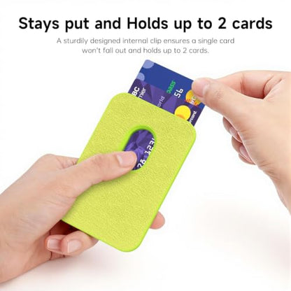 LoeoeL Magnetic Phone Wallet Compatible with Magsafe Wallet, Silicone ID Credit Card Holder Wallets for Back of Phone Pocket, Slim Thin Pouch Sleeve Mag Safe Wallets for iPhone Samsung, Neon Green - color: Neon Green