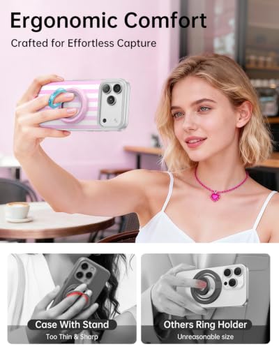 SYNCWIRE Magnetic Phone Ring Holder, for MagSafe Phone Grip Stand Kickstand - color: Candy Pop