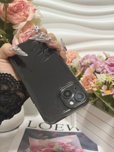 Case Compatible with iPhone 14, Non-Yellowing Shockproof Anti-Scratch Clear Soft Phone Cover with Lens Protector - Clear Black - color: Clear Black, size: iPhone 14