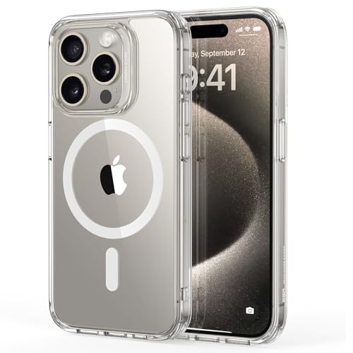 ESR for iPhone 15 Pro Max Case, Compatible with MagSafe, Shockproof Military-Grade Protection, Scratch-Resistant Back, Magnetic Phone Case for iPhone 15 Pro Max, Classic Hybrid Case, Clear - color: Clear, size: iPhone 15 Pro Max 6.7 inch