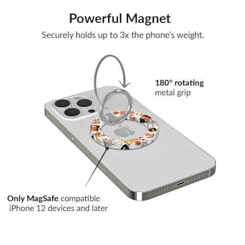 VELVET CAVIAR Compatible with MagSafe Phone Grip - Magnetic Ring Holder with Adjustable Stand - Removable MagSafe Accessories for iPhone 16, 15, 14, 13, 12 (Halloween Snoopy Varsity) - color: Halloween Snoopy Varsity
