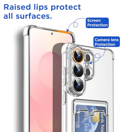 AICase for Samsung Galaxy S26 Ultra Case with Card Holder Clear, Slim Thin Lightweight Transparent Wallet TPU Protective Phone Case with Credit Card Slot - color: Card Holder, size: S26 ULTRA