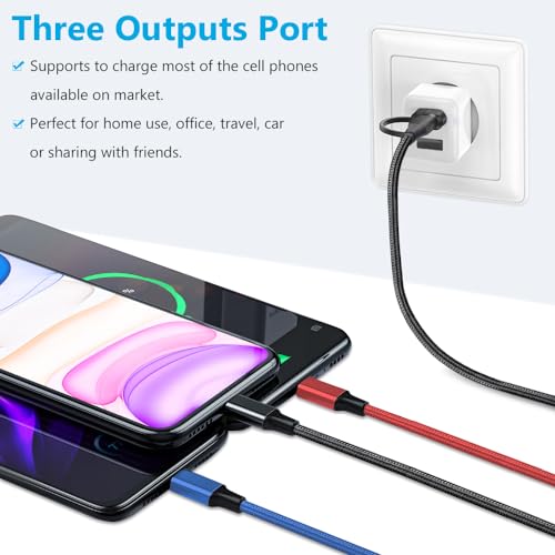 Puxnoin Multi Charging Cable 5 in 1, 2Pack 4FT USB C Multi Charger Cable