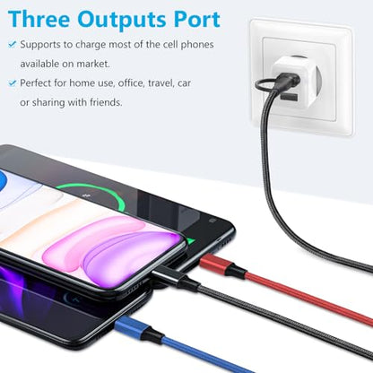 Puxnoin Multi Charging Cable 5 in 1, 2Pack 4FT USB C Multi Charger Cable