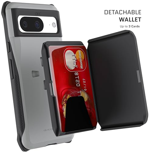 Ghostek Exec Wallet Case for Google Pixel 8 - Magnetic Credit Card Holder, Compatible with Wireless Charging, Kickstand (6.2 Inch, Gray) - color: Gray, size: Pixel 8