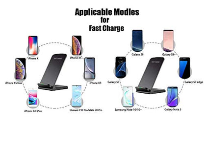 Fast Wireless Charger Stand for Samsung Galaxy S25 S24 S23 S22 Ultra/S21/Note 20/S20/S10+/S10e/S9/ S8+/S7 Edge Note 9/8 Qi Charging Dock for iPhone 17 16 15 14 13 12 11 Pro Max Mini Xs Xr 8 Plus SE