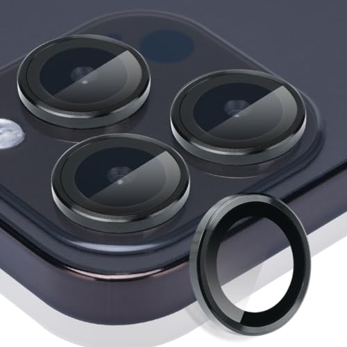 Camera Lens Protector for iPhone 15 Pro/15 Pro Max, Black - color: Black