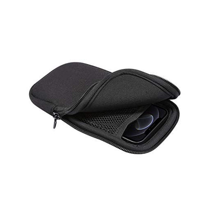 Zip Neoprene Cell Phone Sleeve Case Wallet Pouch for iPhone 17 Pro Max 16 Plus 15 Plus iPhone 14 13 12 Pro Max Moto G 2025 G Power 2026 G Play G Stylus 5G 2024 Google Pixel 10 Pro XL BLU G35 (Black) - color: Black