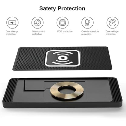 ZPSHYD Wireless Car Charger Pad, 15W Fast Non-Slip for Car Console - color: 0.3m Cable USB Port