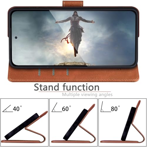SUANPOT Compatible with Samsung Galaxy S26 Wallet case with RFID Blocking Credit Card Holder,Flip Book PU Leather Protective Cover Women Men for Samsung S26 Phone case Light Brown - color: Light Brown, size: Samsung Galaxy S26