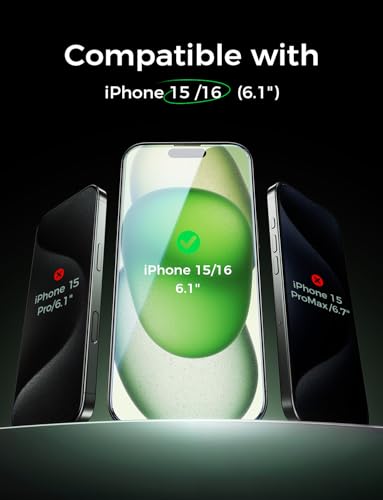 MAGIC JOHN 2 Pack for iPhone 15/iPhone 16 Screen Protector Eye Protection - size: iPhone 16/iPhone 15