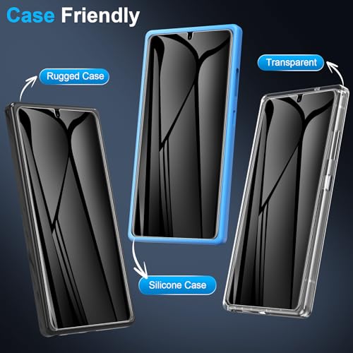 LYWHL 2 Pack for Samsung Galaxy S22 Ultra Privacy Screen Protector, Anti-Spy Full Adhesive Flexible Film for Galaxy S22 Ultra 5G 6.8”, [Support Fingerprint Reader] Easy Installation Frame - Black - size: Samsung Galaxy S22 Ultra