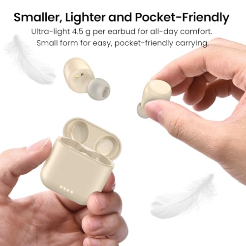 TOZO T6 Wireless Earbuds Bluetooth 5.3 Stereo Sound in Ear Headphones - color: Khaki