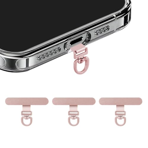 Yojaro 360° Rotating Stainless Steel Phone Tether Tab (3-Pack) - Universal for iPhone & Other Phones (Fits Wristbands/Necklaces/Crossbody Straps) - color: Rose Gold