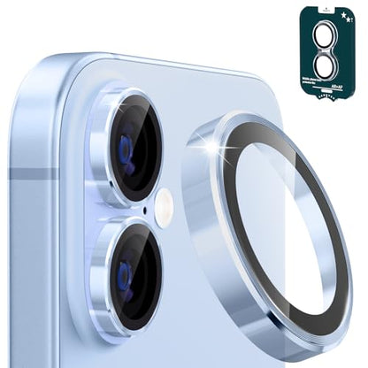 imluckies Camera Lens Protector for iPhone 17 6.3", [AR+AF] HD Clear Tempered Glass Lens Cover, 9H Hardness Scratch Resistant Individual Metal Ring, Case Friendly & Easy Install, Blue - color: Blue