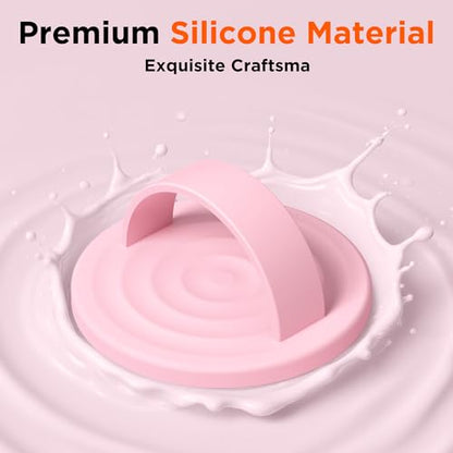 Magnetic Phone Grip Ring, Compatible with MagSafe, Upgraded Liquid Silicone for Secure Comfort, Rotating Finger Loop Ring Grip Holder for iPhone 17/16/15/14/13/12 Pro Max Plus, Pink - color: Pink