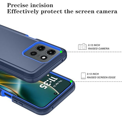 Qinmay Phone Case for Motorola Moto G 2025/Moto G Play 5G 2025 Case with HD Screen Protector, Heavy Duty Shockproof & Dropproof 3-Layer Cover Phone Case,DarkBlue - color: DarkBlue