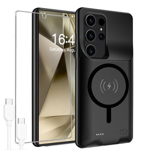 Battery Case for Galaxy S24Ultra,Upgraded 12000mAh High Capacity Rechargeable Portable Protective Extended Charger Case Compatible with Galaxy S24 Ultra(6.8 inch) Wireless Charging Case &Carplay-Black - size: Galaxy S24 Ultra