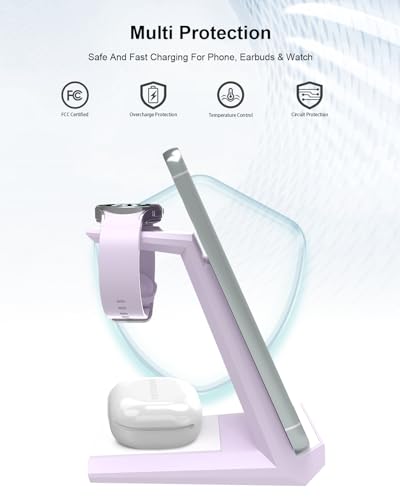 NANAMI 3 in 1 Wireless Charger for Samsung Multiple Devices - color: Purple