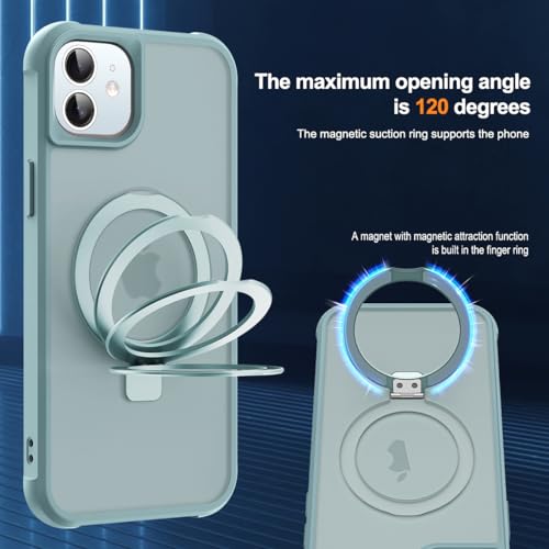 SKYLMW Compatible with iPhone 12/12 Pro Case with Stand,Blue | iPhone 12 Case iPhone 12 Pro Case 6.1",Magnetic Ring Stand,Compatible with MagSafe,Military Protection,Great Grip Feeling - color: Blue, size: Iphone 12 & Iphone 12 Pro