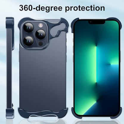 Frameless Phone Case Crafted for iPhone 13 Pro Max Blue - color: Aluminum Blue, size: iPhone 13 Pro Max