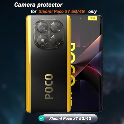 1 Pack Camera Lens Frame for Xiaomi Poco X7 5G/4G, 9H Glass Screen Protector Anti-Scratch, Tempered Glass Metal Individual Camera Cover Accessories for Xiaomi Poco X7 5G/4G,Black - size: for Xiaomi Poco X7 5G/4G