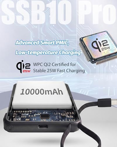 Tmtopebo Qi2 Certified Fast Wireless Charger 10000mAh Semi-Solid Power Bank
