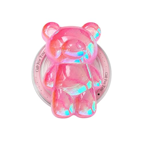 Magnetic 3D Bear Phone Grip Stand, MagSafe Compatible — Candy Pink - color: Candy Pink