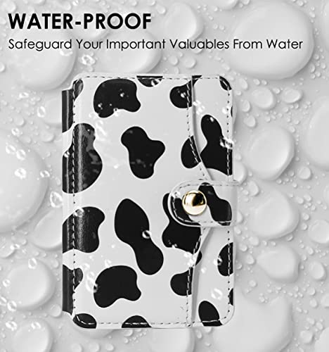 Phone Card Holder, Phone Wallet Stick on with Snap Closure Adhesive - color: Cow Print