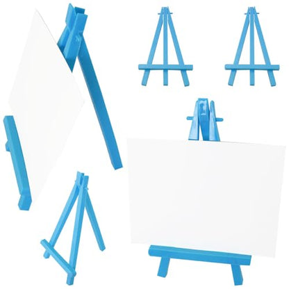 8PCS Plastic Display Easel Mini Frame Photo Frame Stand Blue Folding Desktop Stand Tripod Phone Holder Poster Holder Memo Holder Name Card Holder Photo Holder