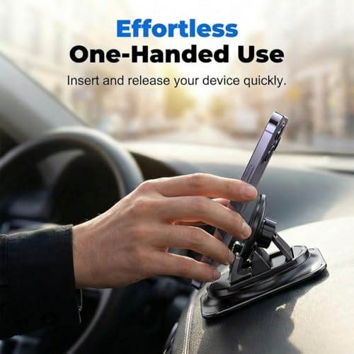 Car Phone Holder 360 Degree Rotation, 2026 New Dashboard Phone Holder, Adjustable Universal Car Phone Mount for Car Magnetic Interiorcar Navigation Mount for Drivers (1PC)