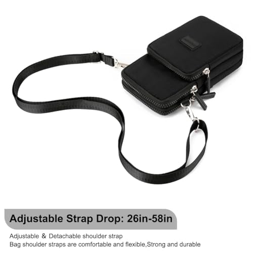 JANKS Small Crossbody Bags for Women Mini Cell Phone Purses Handbag Shoulder Bag - color: E-black