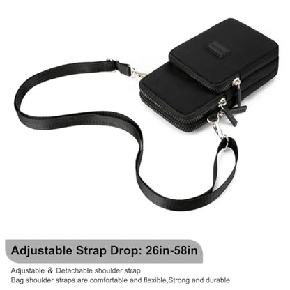 JANKS Small Crossbody Bags for Women Mini Cell Phone Purses Handbag Shoulder Bag - color: E-black